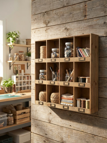 Rustic wooden pigeon hole