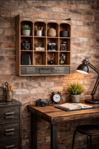 Pigeon hole wall unit with - hole,