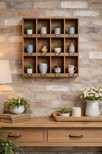 Wooden pigeon hole shelving - hole,