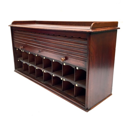 Antique wooden tambour fronted - wooden,
